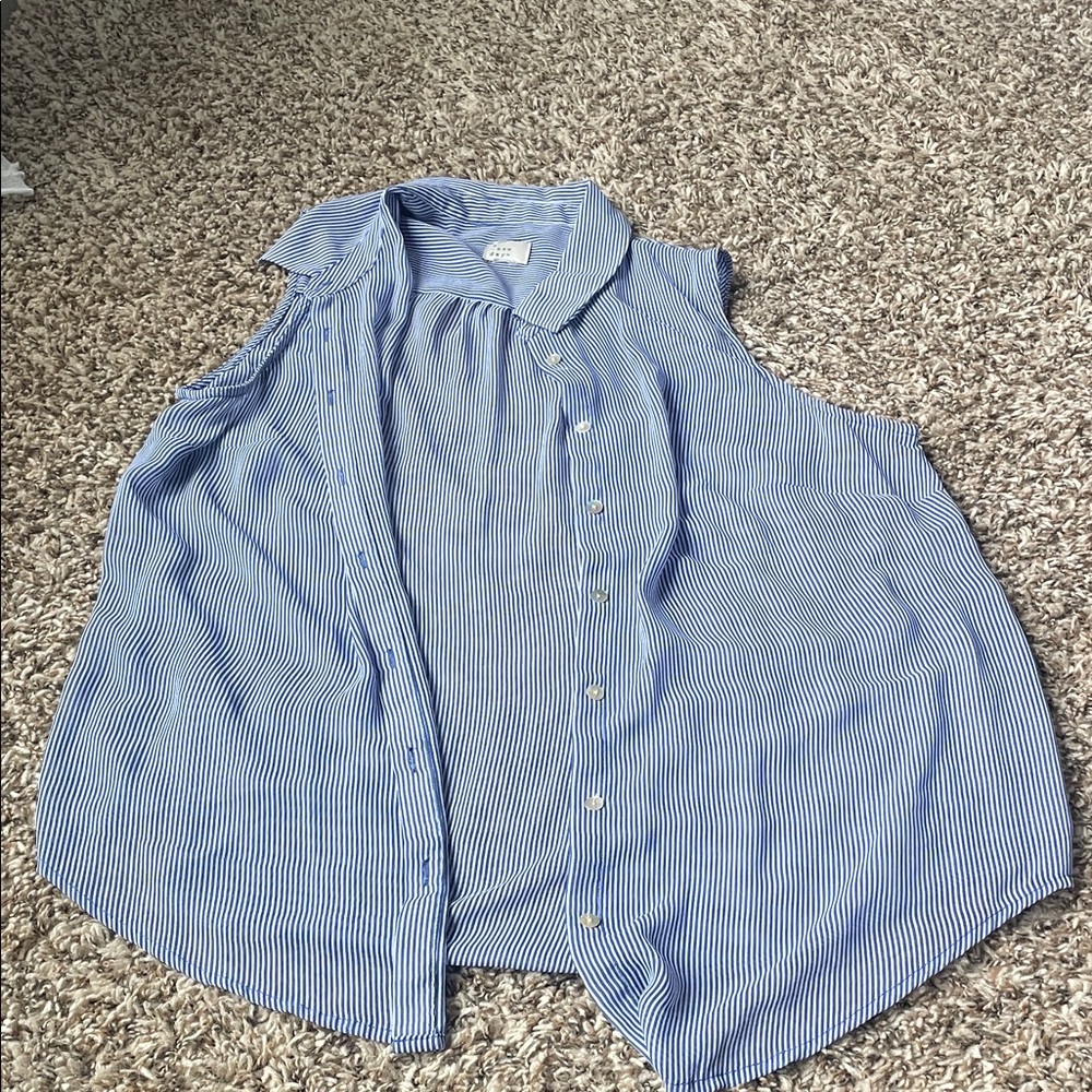 a new day Blue Striped Button Down Shirt